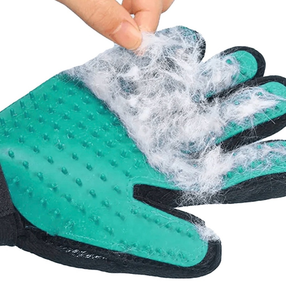 PawSafe Green Pet Grooming Glove with Black Velcro Wrist Strap (NIP)